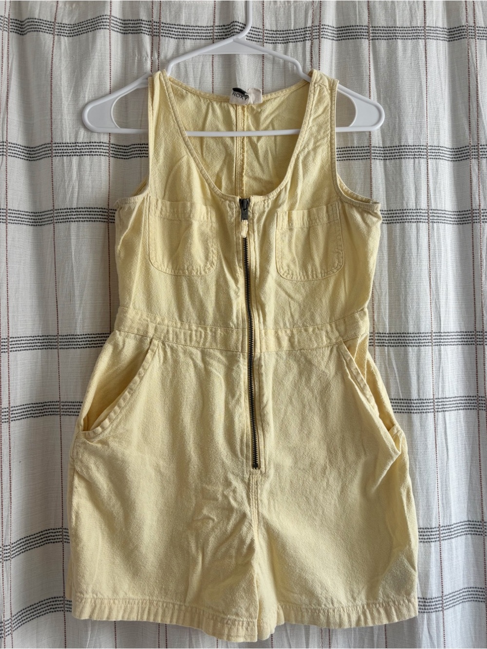 ROXY Light Yellow Zipper Romper